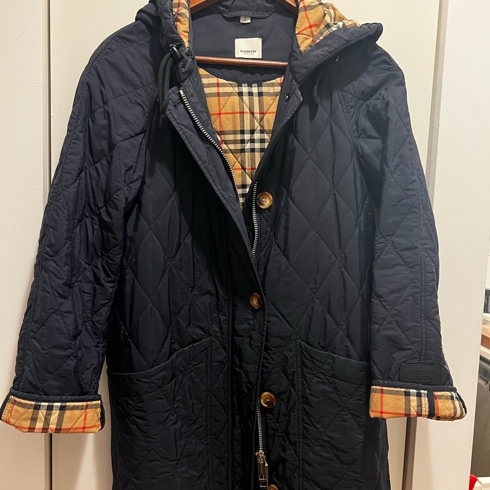 Burberry Black Jacket with Cream Label
